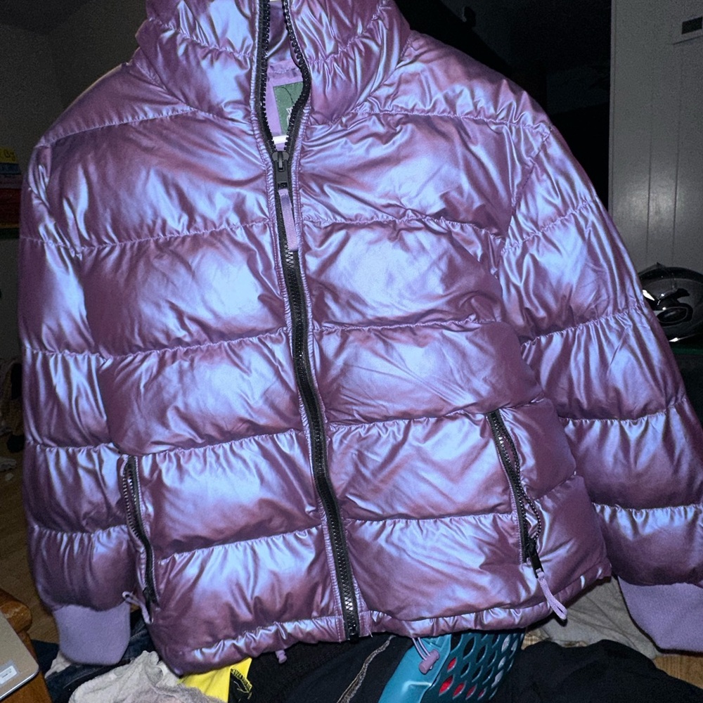 Shiny Purple Puffer Jacket